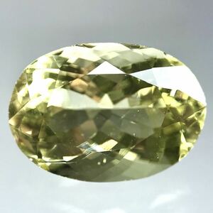 (天然イエローベリル4.513ct)m 約12.7×9.1mmソーティング付 ルース 裸石 宝石 ジュエリーjewerly yellow beryl i