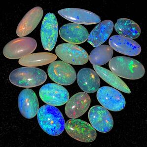 遊色効果抜群!!(天然オパール23点おまとめ100ct)M ルース 裸石 宝石 ジュエリー jewelry opal モザイク mosaic 遊色 ②kの画像4