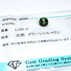 (天然グリーントルマリン 1.191ct)M 約6.2×6.2mm ルース 裸石 宝石 ジュエリー ブルー tourmaline jewelry Kの画像4