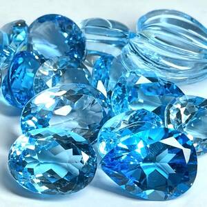 (天然ブルートパーズ16点おまとめ200ct)m ルース 裸石 ジュエリー ブルートパーズ jewelry blue topaz K②