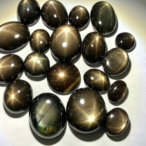 (天然ブラックスターサファイア19点おまとめ100ct)m ルース 裸石 black star sapphire jewelry コランダム 宝石 ジュエリー K