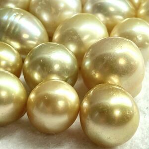 Max14.0mm!!(南洋白蝶真珠22点おまとめ250ct)m 約50g 約10.0-14.0mm 珠 パール 裸石 宝石 ジュエリー ゴールデン golden jewelry pearl K