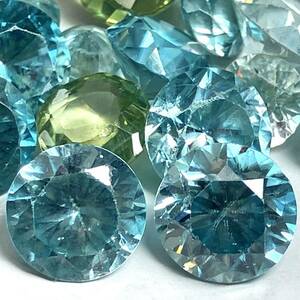 (天然ジルコンおまとめ40ct)m ブルー ルース 裸石 宝石 ジュエリー jewelry zircon blue K