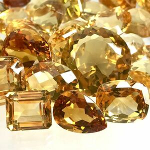 (天然シトリンおまとめ 300ct)j ルース 裸石 宝石 ジュエリー jewelry citrine 黄水晶 クォーツ i①