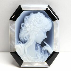 ( Stone камея 95.5ct)j примерно 43.6×34.9mm. женщина CAMEO stone разрозненный античный автор предмет брошь DB0/DE0 k