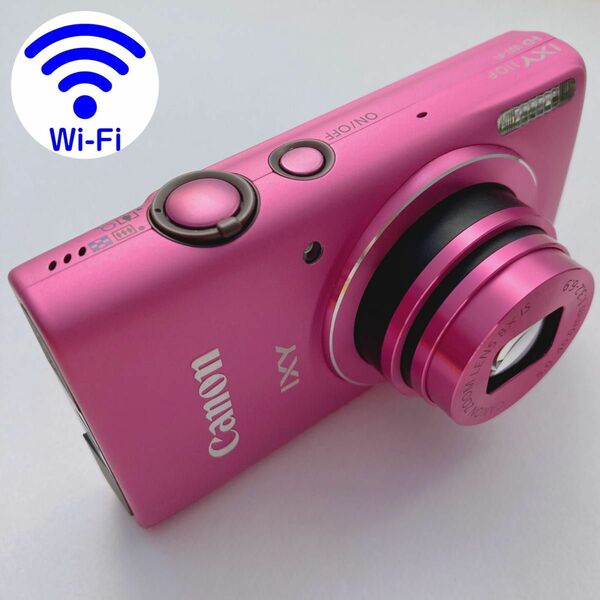 ★光学8倍ズームCCDコンデジ★WiFiワイヤレス機能付き★Canon IXY 110F HD Wi-Fi ピンク PC1889