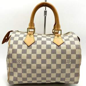 [ бойцовая рыбка нет ] Louis * Vuitton N41371 Damier * azur speedy 25 ручная сумочка слоновая кость белый LOUIS VUITTON