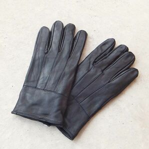 【中綿入り】ラムレザー（羊革）レザーグローブ【M】革手袋 ブラック 新品黒 ツーリンググローブ モーターサイクルグローブ 手袋