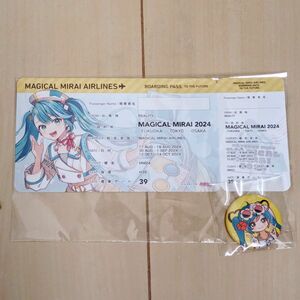 初音ミク　マジカルミライ　航空券型フライヤー 缶バッチ ニコニコ超会議