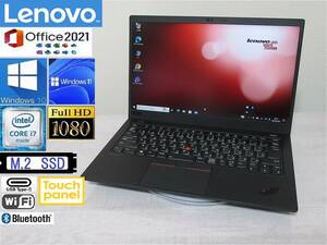 . красота . карбоновый! аккумулятор . изначальный .! Lenovo Thinkpad X1 Carbon Corei7(8665U)office2021Pro. install завершено!