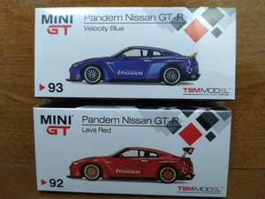 ☆即決送料無料☆ MINI GT 1/64　Pandem Nissan GT-R R35　Verocity　Blue ＆Lava Red　2台セット