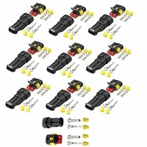10キット 2ピン 防水 コネクター カプラー 防水のコネクタセット 配線用 オス防水カプラー メス防水コネクタ のマリーン 車の