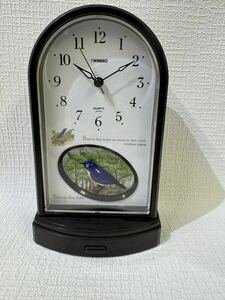 置時計 置き時計 日本製 QUARTS メロディ時計 鳥 鳴き声 難あり TWINBIRD