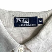 国内正規 POLO RALPH LAUREN ポロ ラルフローレン 半袖 鹿の子 ポロシャツ 刺繍 スモールポニー トップス 古着 M 杢 アッシュ　ホワイト系_画像6