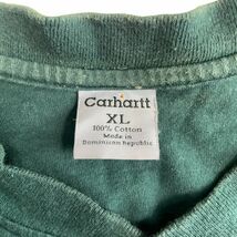CARHARTT カーハート 3釦 半袖 ヘンリーネック Tシャツ コットン トップス カットソー ビックサイズ 古着 XL フォレスト グリーン GREEN_画像6