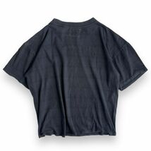 希少 アメリカ製 ARMANI JEANS アルマーニ ジーンズ ドロップショルダー プリント ロゴ Tシャツ トップス カットソー 丸首 M 黒 BLACK TEE_画像4