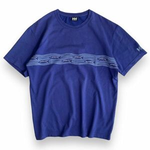 国内正規 HELLY HANSEN ヘリーハンセン POLYGIENE S/S FISH Tee XL 魚 半袖 プリント 袖ロゴ 刺繍 Tシャツ HE61731 TEE トップス ブルー