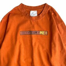 希少 国内正規 NIKE ACG ナイキ エーシージー 長袖 プリント Tシャツ THERE IS NO TEAM IN ME! S オレンジ ヘヴィーウェイト TEE L/S_画像2