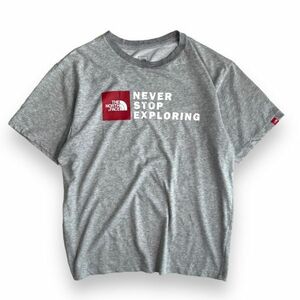 国内正規 THE NORTH FACE ザ ノースフェイス NEVER STOP EXPLORING 半袖 プリント ロゴ Tシャツ XL トップス グレー NT31503Z