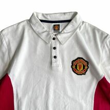 国内正規品 公式 Manchester United マンチェスター ユナイテッド 刺繍 ロゴ ポロシャツ サッカー S ホワイト　マンU プレミアリーグ_画像2