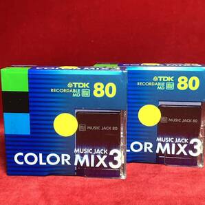 未使用 TDK MD 録音用 ミニディスク 80分 COLOR MIX 3 6本セット 未開封品 高感度 ディスク ソフトの画像1