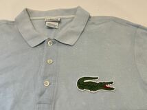 ★90s★DEVANLAY社製★フランスデザイン★ペルー製★LACOSTE★ラコステ★半袖ポロシャツ★ビッグワニ★水色★4★Lサイズ相当★ヴィンテージ_画像7