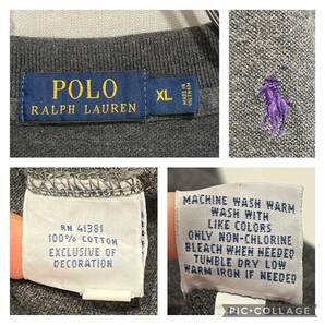 ★POLO RALPH LAUREN★ポロラルフローレン★半袖ポロシャツ★鹿の子★カノコ★ワンポイントロゴ★ポニー刺繍★チャコールグレー★XLサイズの画像6