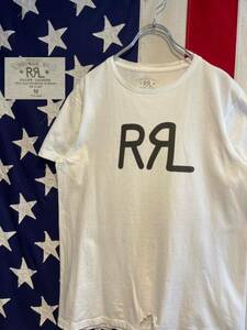 ★シングルステッチ★RRL RALPH LAUREN★ダブルアールエル ラルフローレン★ロゴTシャツ★プリント★半袖★ホワイト★白★Mサイズ★