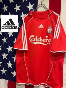 ★adidas★アディダス★LIVERPOOL★リヴァプール★2006-2008★ホーム★半袖★ユニフォーム★刺繍ロゴ★レッド★赤★Lサイズ相当★