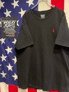 ★POLO Ralph Lauren★ポロラルフローレン★半袖Tシャツ★ポニー刺繍★ワンポイントロゴ★刺繍ロゴ★カットソー★ブラック★黒★Lサイズ★