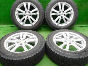 中古 ホイールタイヤ 4本 215/60R17 2022年製 8分山 ゼファー スタッドレス タイヤ ダンロップ ウィンターマックス WM02