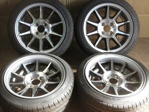 中古 ホイールタイヤ 4本 195/45R15 2021年製 エンケイ ビッグエンドバレル ラジアル タイヤ ハイフライ HF805