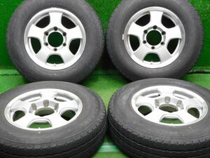 中古 ホイールタイヤ 4本 195/80R15 2018年製 7分山 メーカー不明アルミホイール ラジアル タイヤ ナンカン NK-VAN CW-25