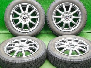 中古 ホイールタイヤ 4本 155/65R14 2021年製 9分山 シュナイダー スタッドレス タイヤ ブリヂストン VRX2