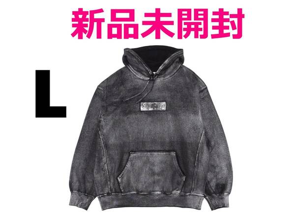 【￥5万即決 新品 送料無料】Supreme 24/SS MM6 Maison Margiela Foil Box Logo Hooded Sweatshirt L 黒／MM6 メゾンマルジェラ