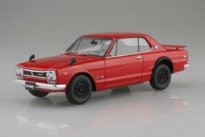 ★予約品★アオシマ 楽プラ スナップカー No.1-RE 1/24 KPGC10 スカイラインHT 2000GT-R 1970 レッド 2024年6月発売予定