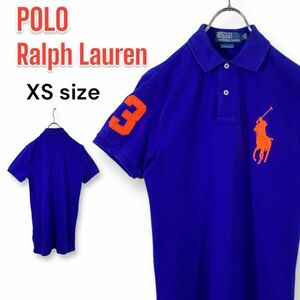 POLO RALPH LAUREN Polo Ralph Lauren рубашка-поло с коротким рукавом custom Fit мужской CUSTOM FIT XS размер синий голубой большой po колено 