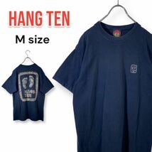 【レア】90s HANG TEN ハンテン ビンテージ Tシャツ Mサイズ 黒 ブラック 日本製 シングルステッチ ヴィンテージ オールド サーフ HANGTEN_画像1