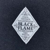 BLACK FLAME ブラックフレーム プリント刺繍加工 レイヤード半端袖丈 Tシャツ 重ね着風 古着ユーズド メンズ 黒 グレー_画像6