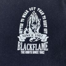 BLACK FLAME ブラックフレーム プリント刺繍加工 レイヤード半端袖丈 Tシャツ 重ね着風 古着ユーズド メンズ 黒 グレー_画像5