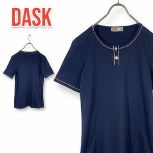 DAKS ダックス イングランド 半袖シャツ 刺繍 ボタン ブラック 黒 無地 半袖 Tシャツ レディース 黒色 匿名配送