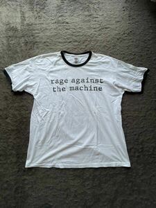 古着 rage against the machine Tシャツ ロックTシャツ フルーツオブザルーム XL リンガーTシャツ 復刻版 RATM nirvana レッチリ ザック 