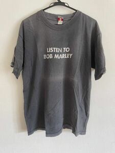 古着 レア　エレメント　LISTEN TO BOB MARLEY Tシャツ　ブラック　グランジ　ELEMENT サイズL スケーター　サンタクルーズ　パウエル　