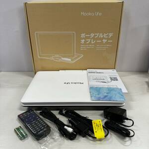 Mooka Life 14インチ ポータブル dvdプレーヤー 15.5型 1366*768 大画面 細い画面枠 5000mAh大容量バッテリー 6時間連続再生 ホワイト