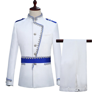  new work fine quality 4 point set .. costume play clothes .. white ( white ) tuxedo stage costume outer garment trousers M L-2XL chairmanship musical performance . presentation 