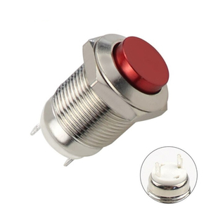  high quality metal body metal case ON-OFF panel installation push switch mo- men tali type red 