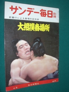 ■■　相撲・大相撲　 ■■ サンデー毎日相撲号　１９６１年　昭和３６年 　大相撲春場所　■■　毎日新聞社　■■