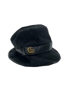 GUCCI◆バケットハット/M/ポリエステル/BLK/総柄/メンズ/576587 4HG53 1060