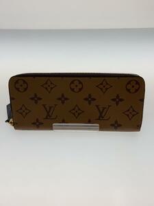 LOUIS VUITTON◆ルイヴィトン/ポルト・フォイユ・クレマンス_モノグラム・リバース/ブラウン/長財布/ウォレット/財布