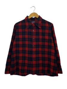 PENDLETON◆推定70s/USA製/ネルシャツ/XL/ウール/RED/チェック